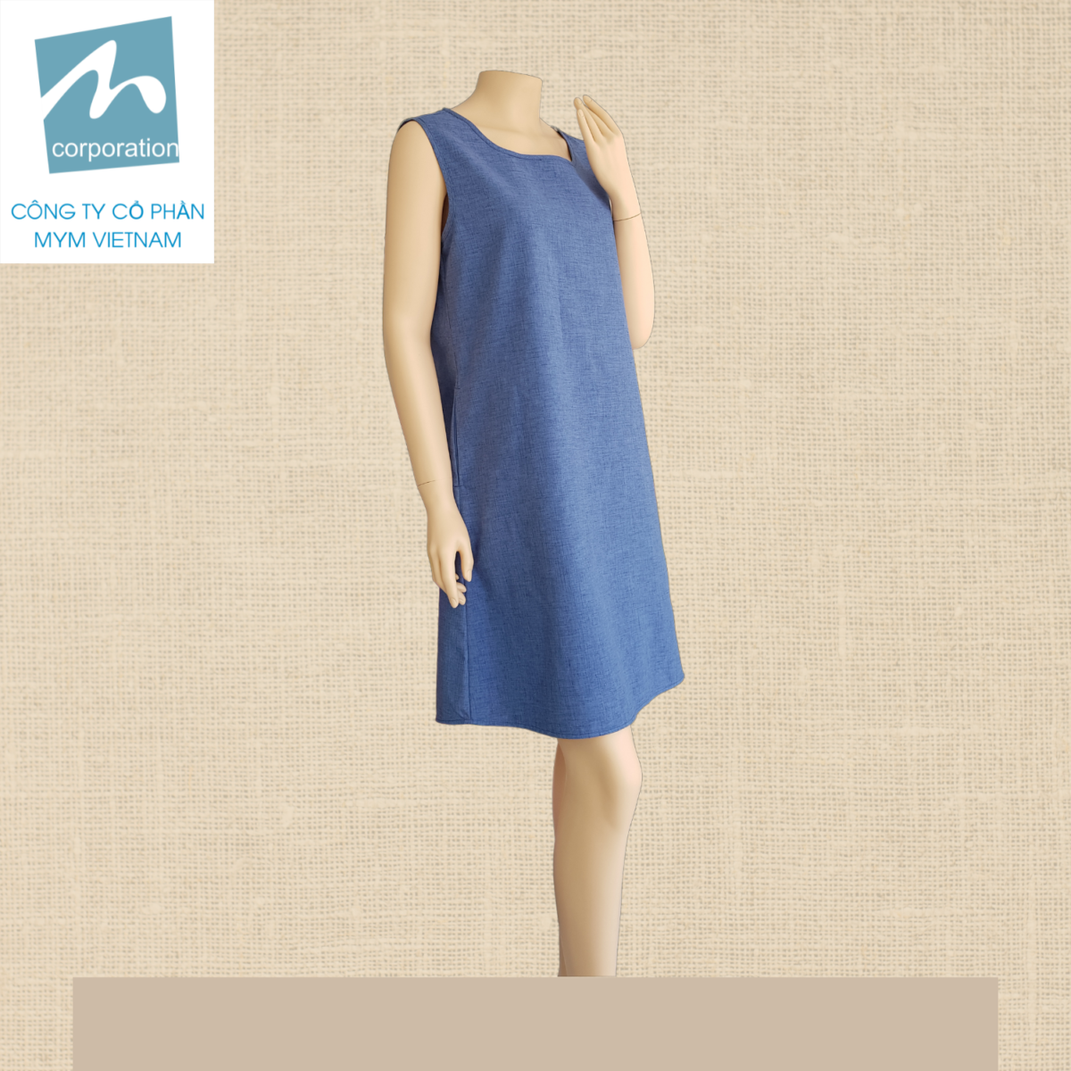 Đầm Sát Cánh Tay Màu Xanh