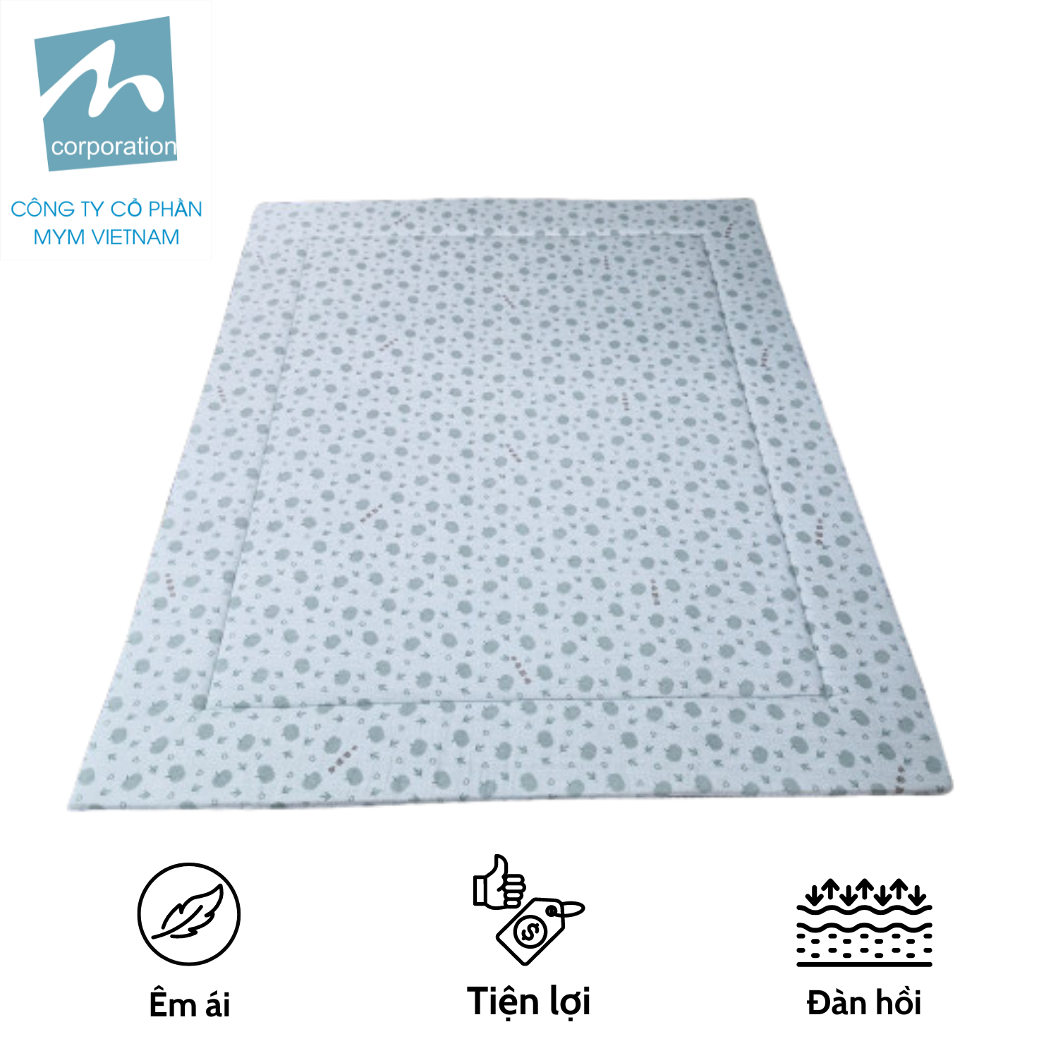 Nệm Gấp Tiện Lợi In Hoạ Tiết (Mẫu Ngẫu Nhiên) Nệm Gấp Tiện Lợi Microfiber 160x200cm Mẫu 01