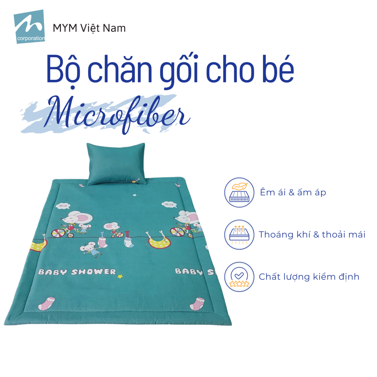 Bộ chăn gối Microfiber mẫu 2