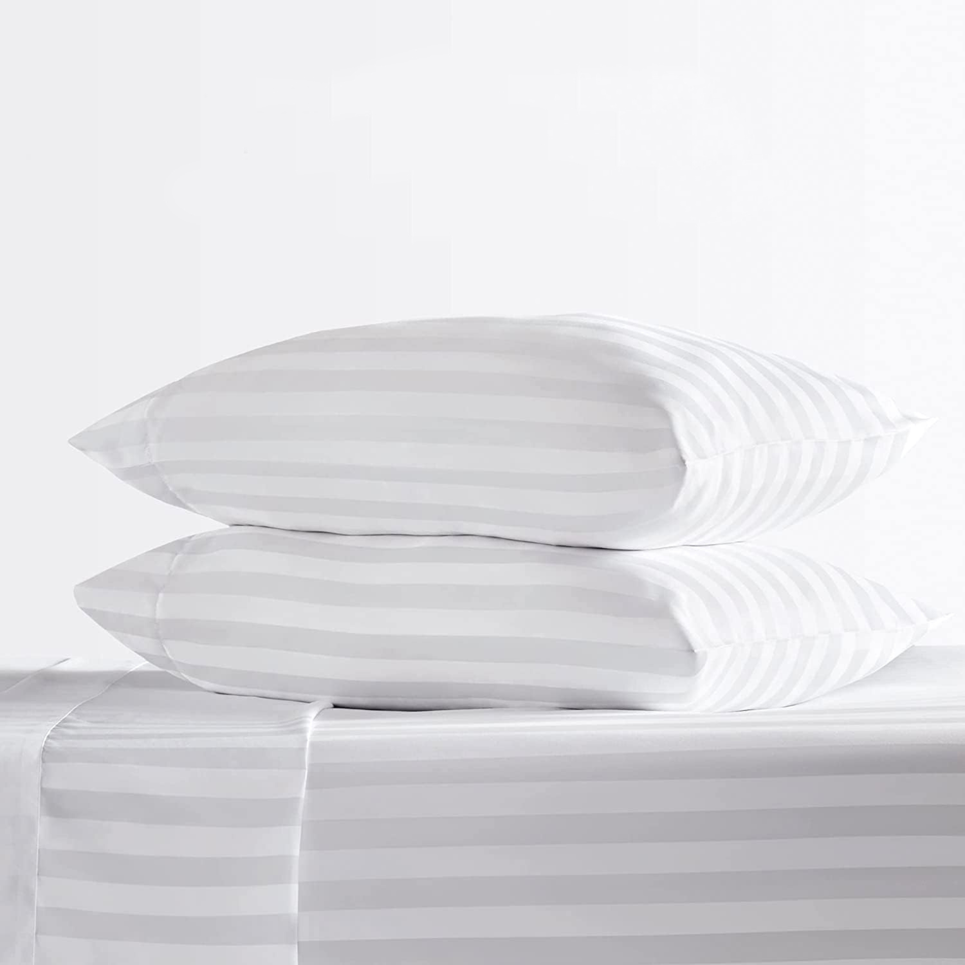 Vải CVC Sọc Trắng 3cm MYM Chuyên Dùng May Chăn Ga Gối, Mềm Mịn, Thoáng Mát Hàng Nhập Khẩu Khổ (3m x 2m8) Cặp Gối CVC Sọc 3cm