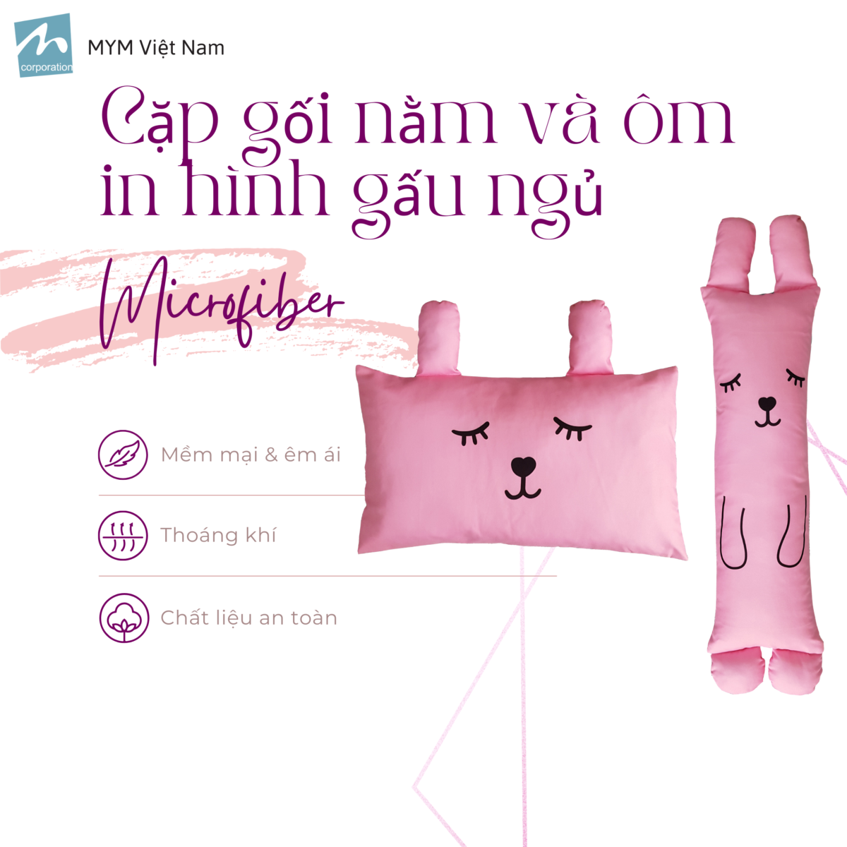 Cặp gối nằm và gối ôm