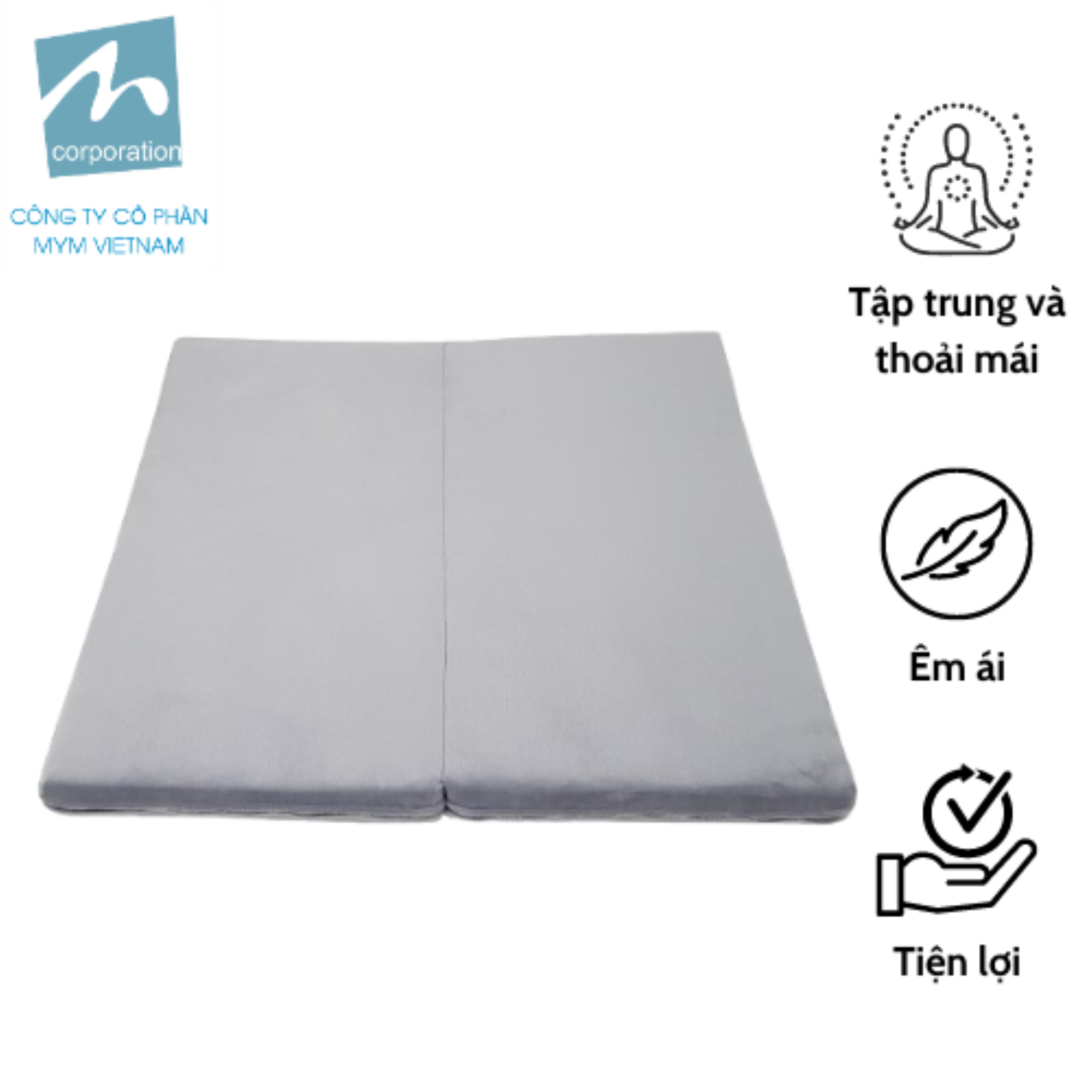 Đệm Ngồi Thiền 70cmx70cmx5cm Nỷ nhung Gấp 2 Lớp Đệm ngồi thiền Microfiber