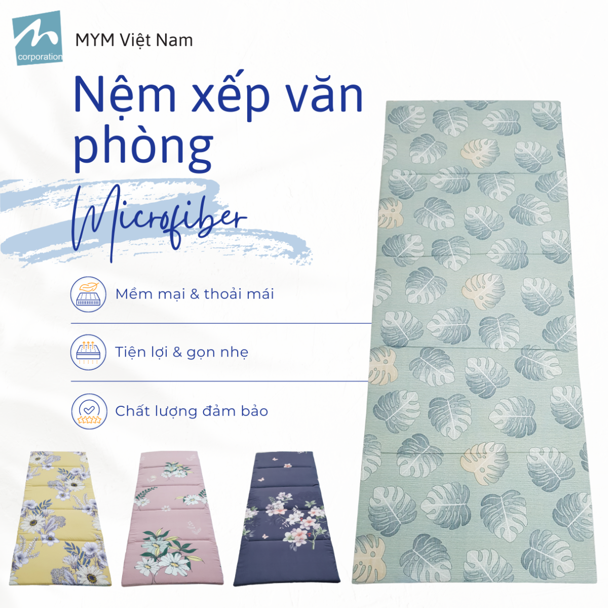Nệm Xếp Văn Phòng Microfiber 70x180cm