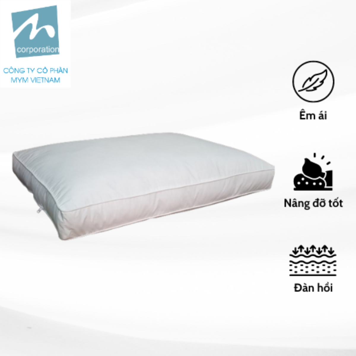 Ruột Gối Nằm CVC Trắng Trơn – Viền Gân – 02