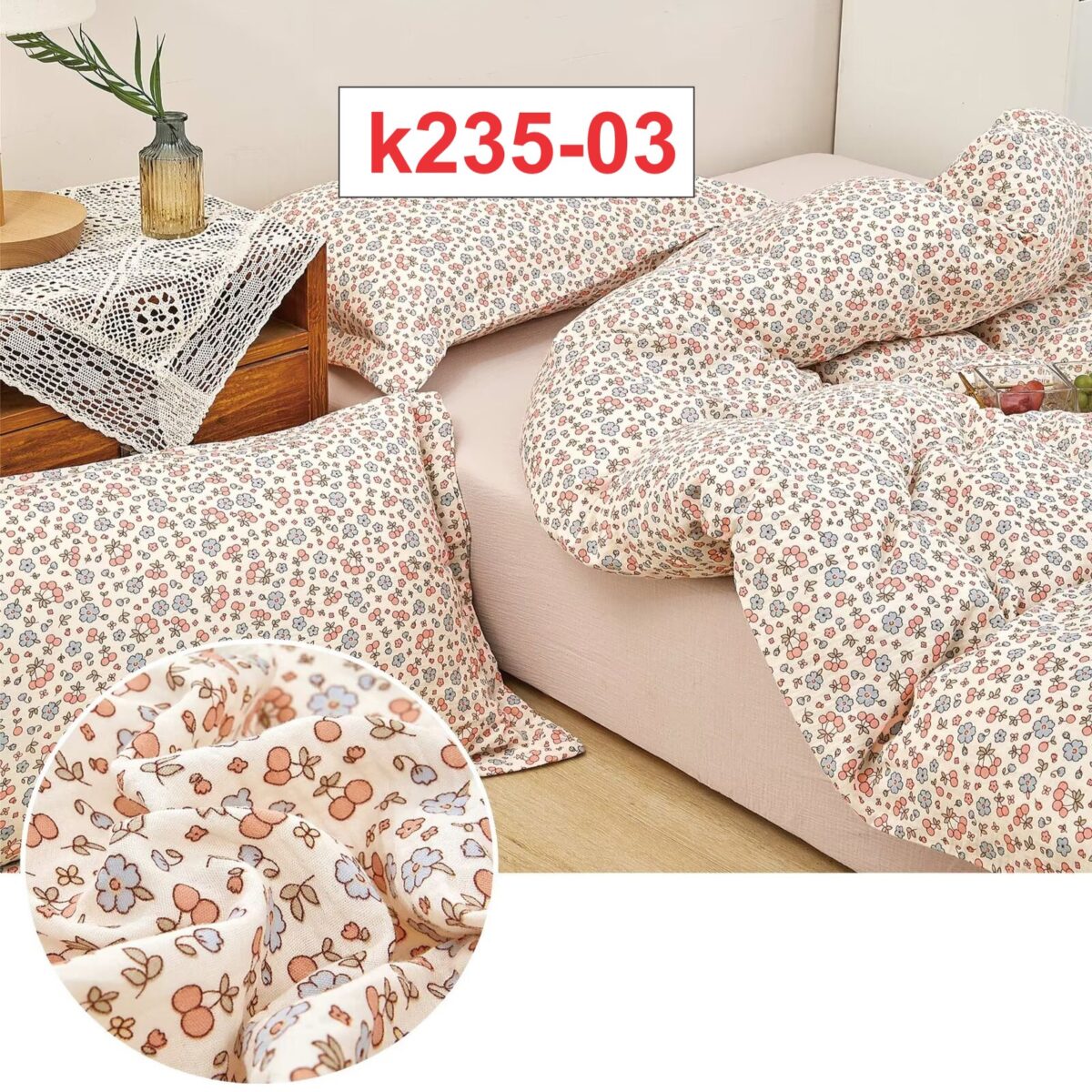 Vải Xô Crepe In Hoạ Tiết Mẫu 3