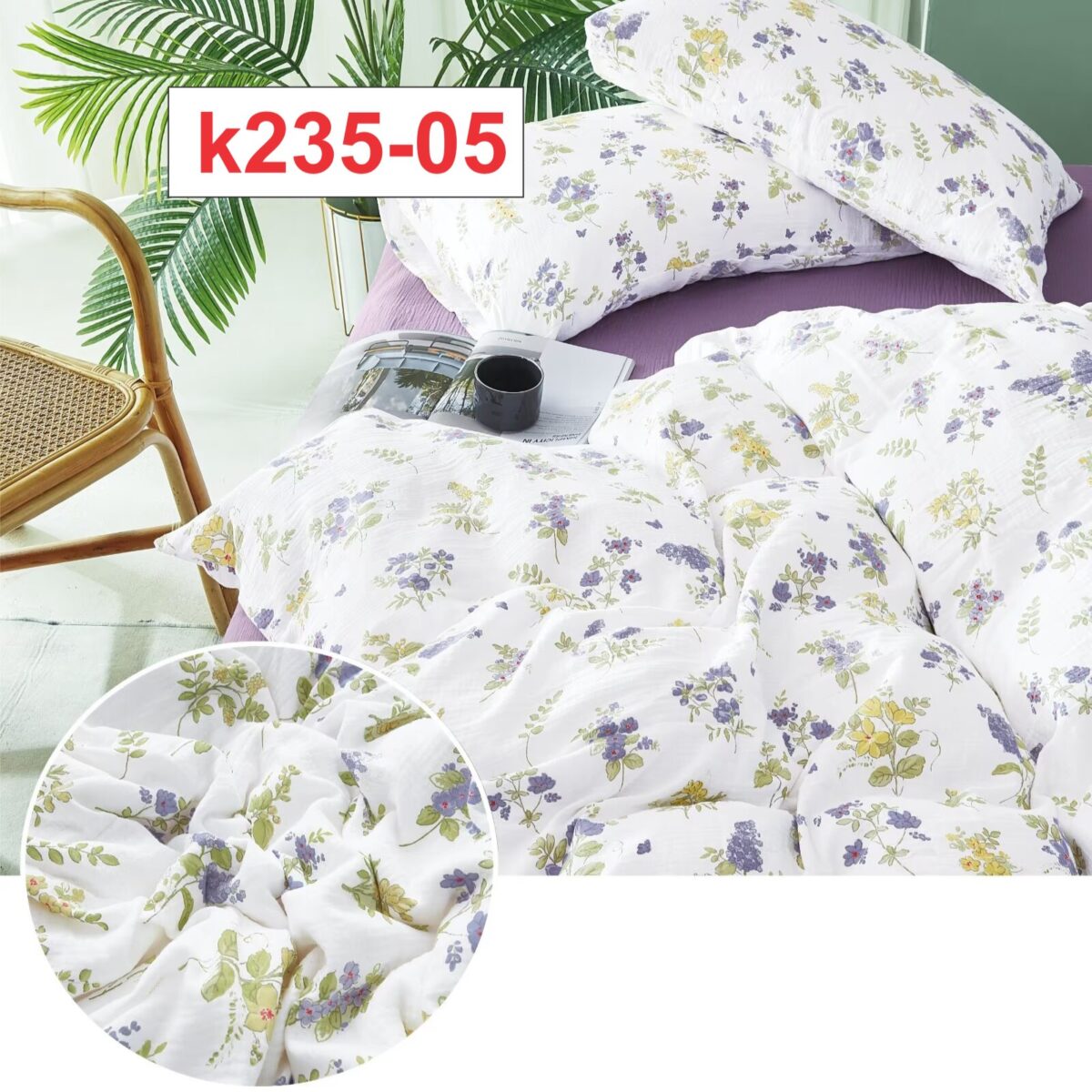 Vải Xô Crepe In Hoạ Tiết Mẫu 5