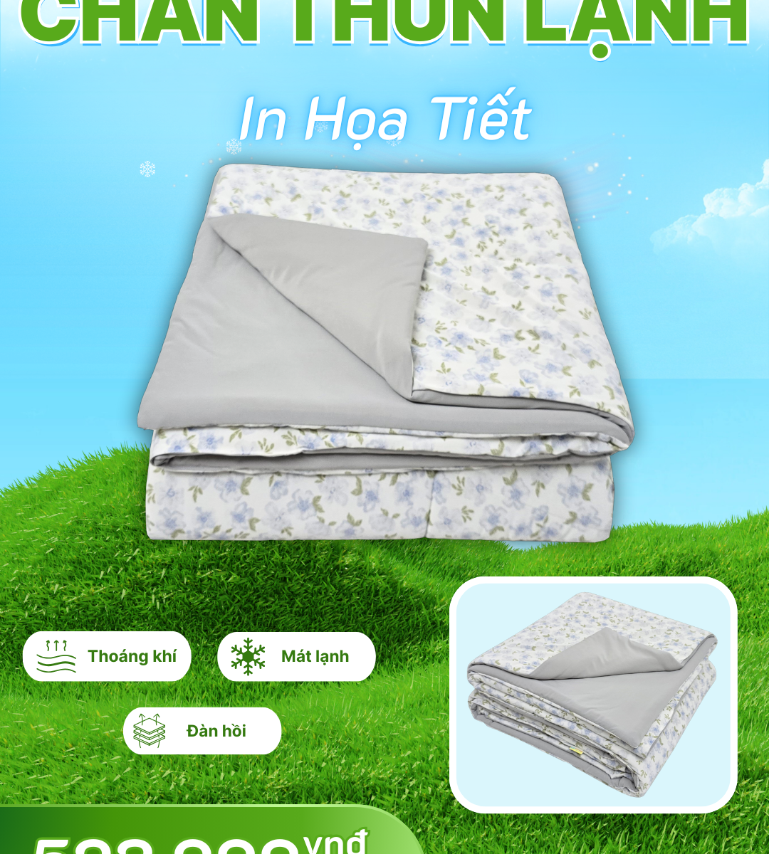 Chăn chần Thun Lạnh in Họa Tiết 1 2