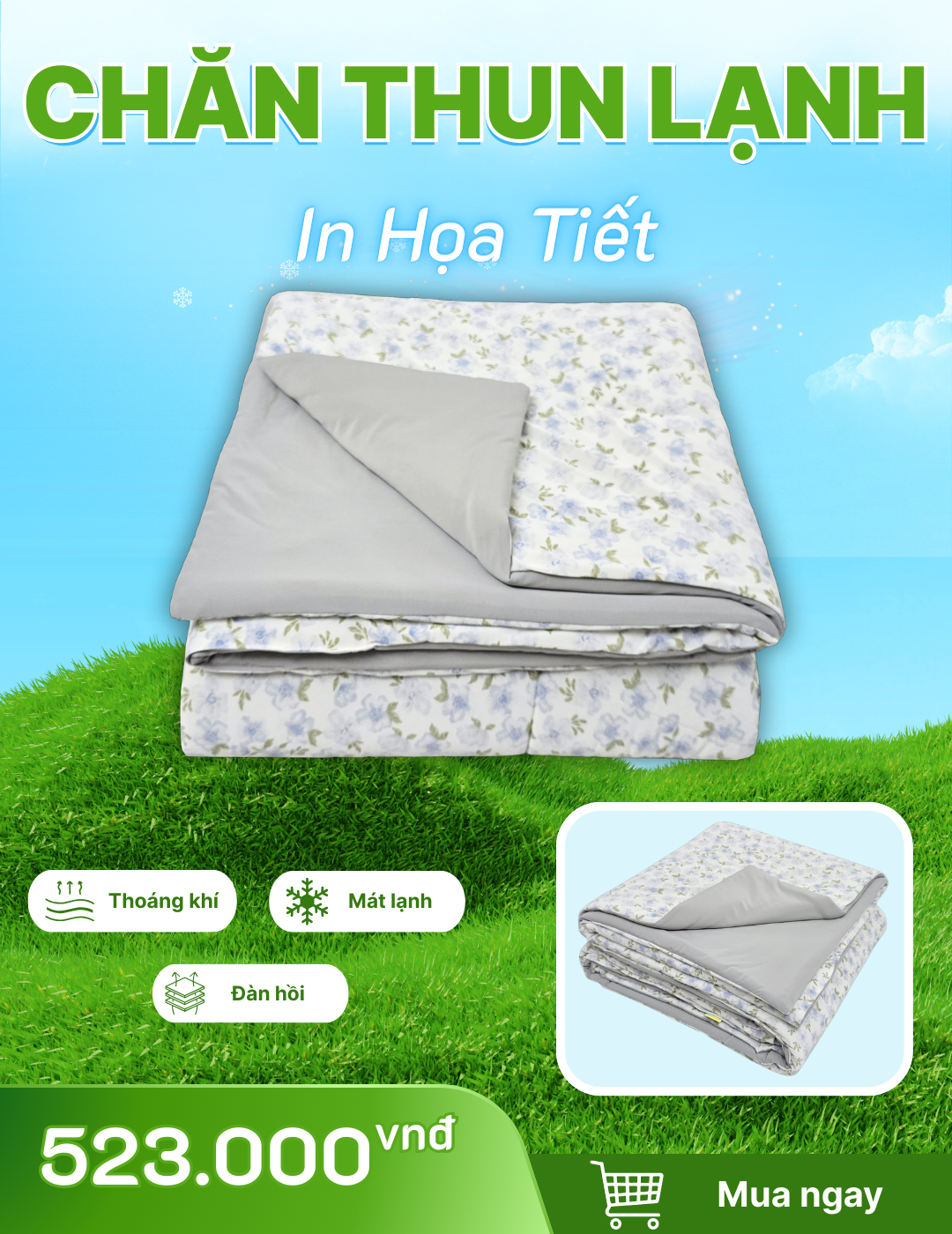 Chăn chần Thun Lạnh in Họa Tiết 1 2