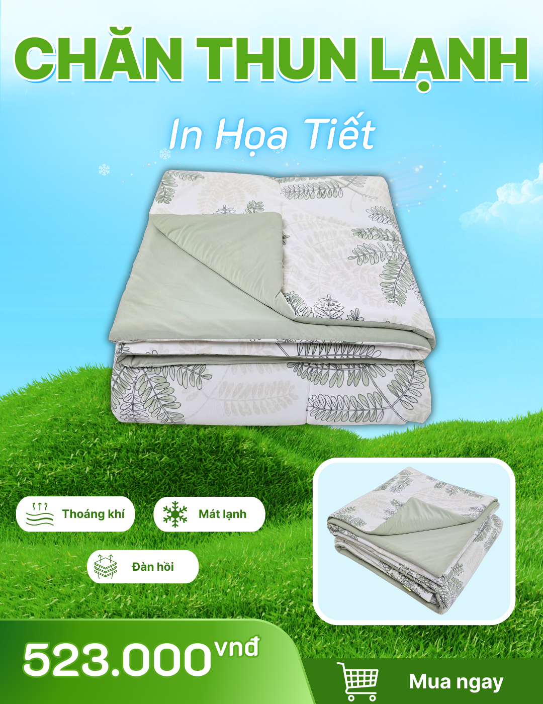 Chăn chần Thun Lạnh in Họa Tiết 2 2