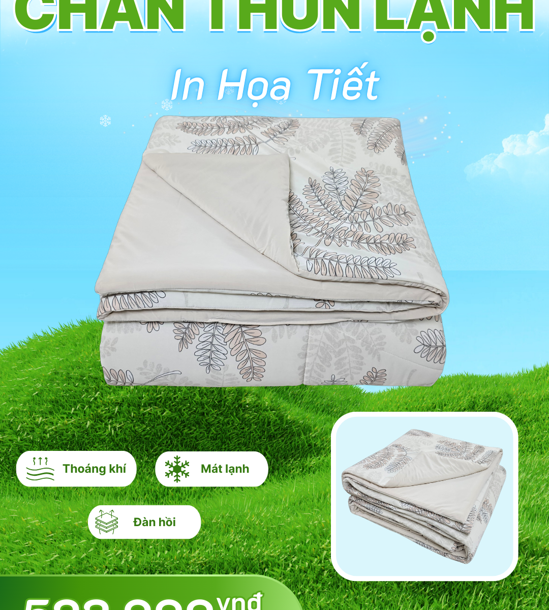 Chăn chần Thun Lạnh in Họa Tiết 4 2